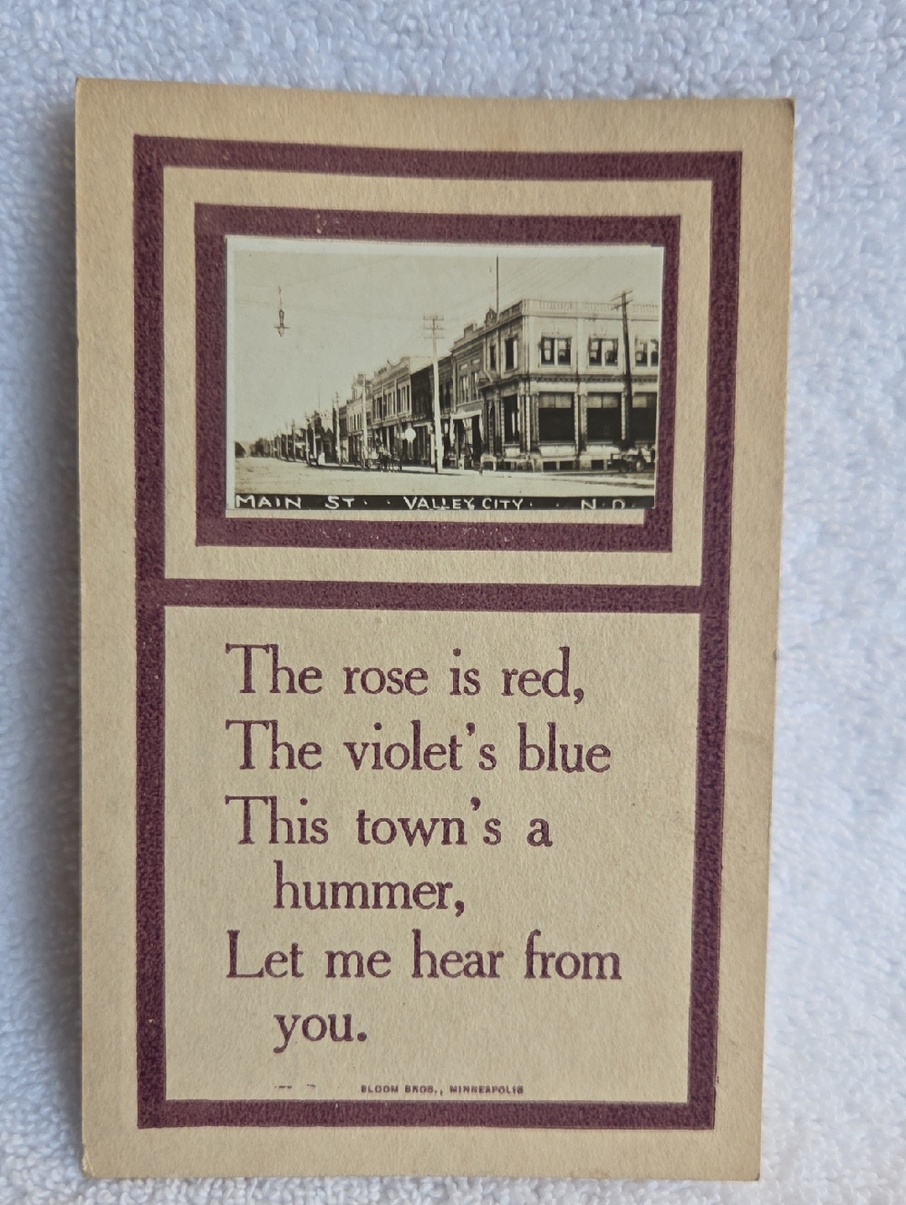 Main St. Valley City, N.D. ...[ RPPC ] Vintage Postcard Early 1900's.